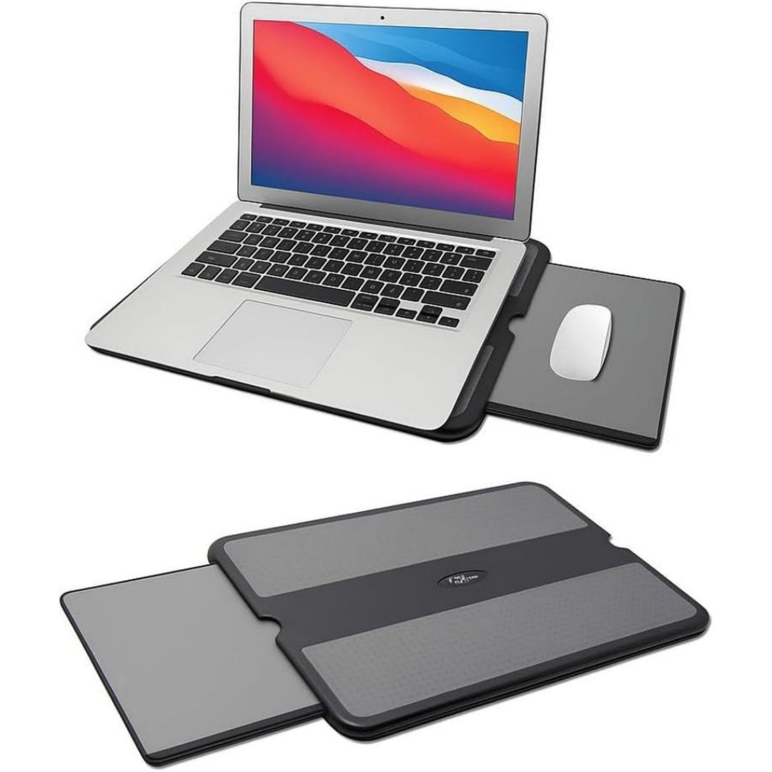 Glaenzendes Laptopstaender fuer Homeoffice aus Holz